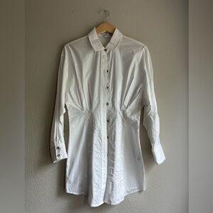 And Now This cotton front button dress